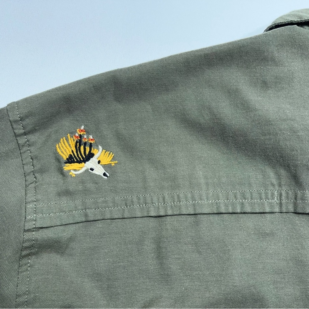 Howler Bros Gaucho SnapShirt Mens Size XL Green Caracaras Hawks Rodeo Vented - Picture 12 of 16